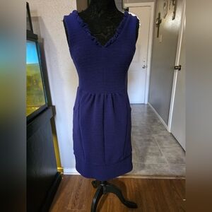 Maeve Navy Textured Midi Dress